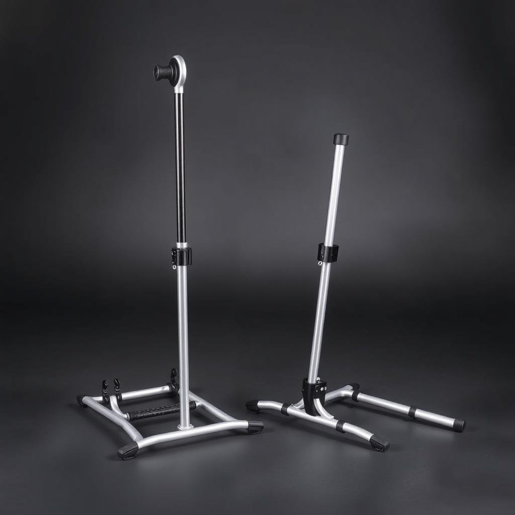 Cavalete dobrável para moto off-road sendo transportado Cavalete dobrável para moto off-road sendo transportado